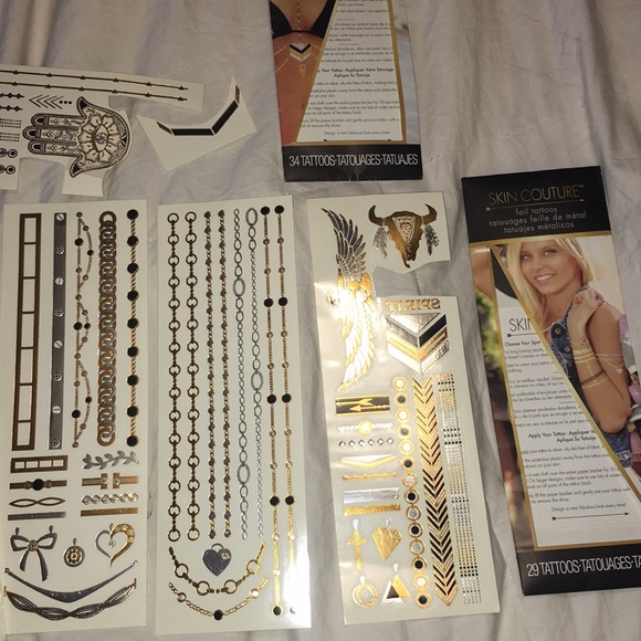 2 Packs of Gold Foil Tattoos - Picture 3 of 4